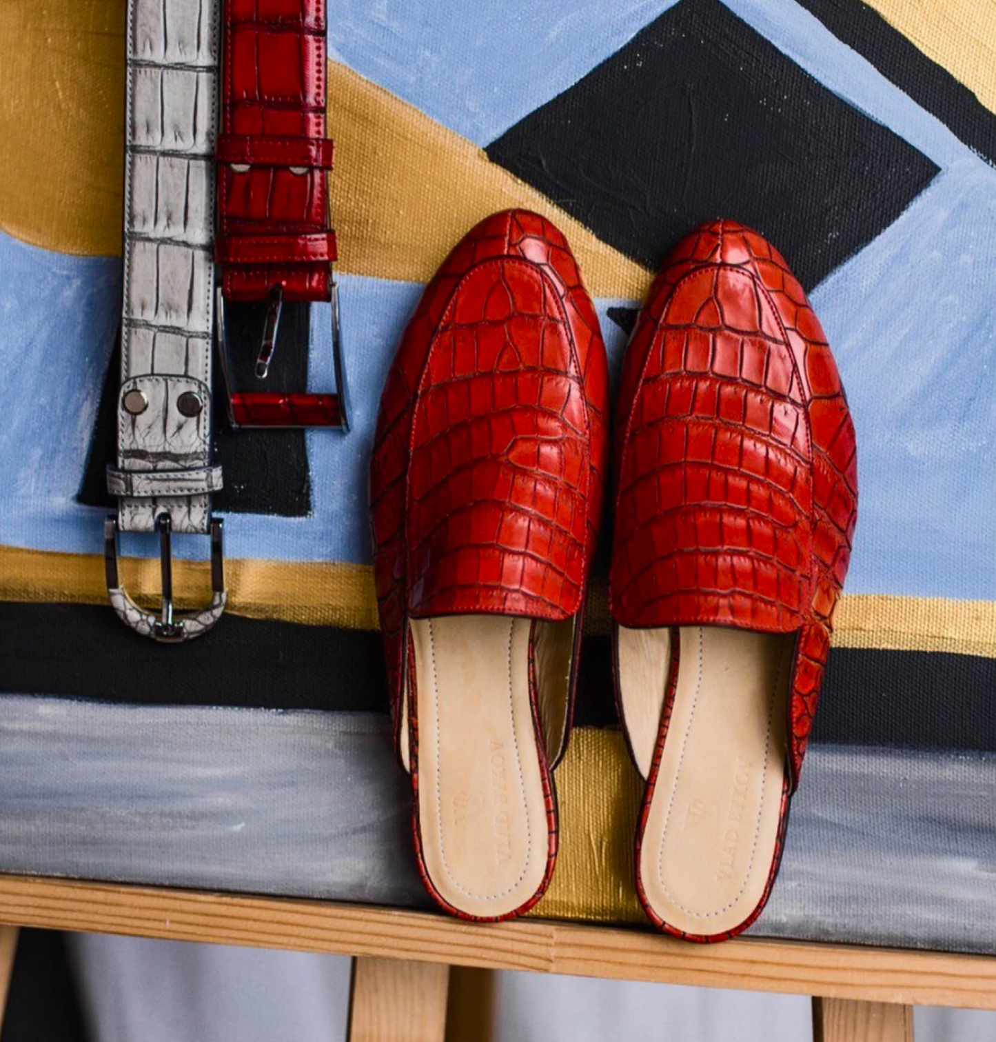 Dragon Crocodile Skin Mules